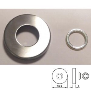 Assa Round Rose Cover Plate & Washer - Satin Chrome