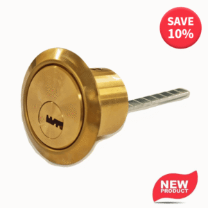 E7X Dimple Rim Cylinder - Polished Brass