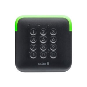 SALTO XS4 2.0 ADA Wall Reader with Keypad BLE Mifare DESfire - Black with Conical Base