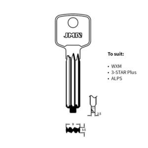 JMA TX-22 Dimple Key Blank To Suit Brisant Ultion Cylinders