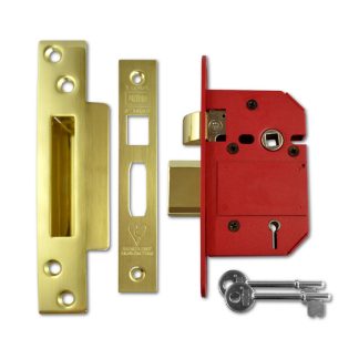Union Strongbolt British Standard 5 Lever Mortice Sashlocks - Boxed - Polished Brass