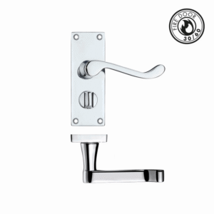 Victorian Scroll Lever Handle on Privacy Backplate