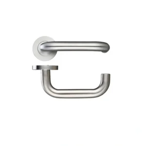 19mm Return-to-door handle - screw on round rose (sprung)