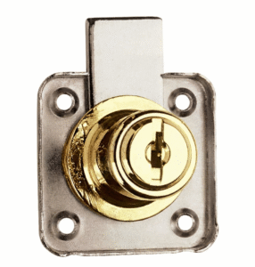 Drawer Lock For Metal & Wood Furniture Polished Brass