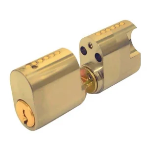 ASSA 6 Pin External/Internal Scandinavian Double Cylinder - Polished Brass