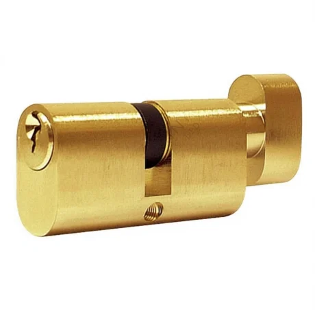 WKS Delta Oval Single/Turn 60mm (30/30T) Cylinder - Polished Brass