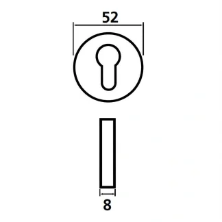 WKS Euro Escutcheon 52x8mm (Pair)