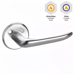 ASSA 696 Classic Lever Handle - Unsprung with Round Roses - Satin Chrome