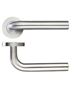 19mm Radius Door Lever Handle - screw on round rose (sprung)