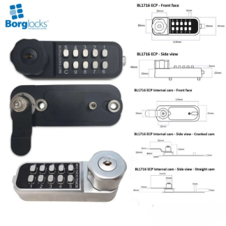 Borg Locks BL1716 with Key Override and Internal Cam Mechanism