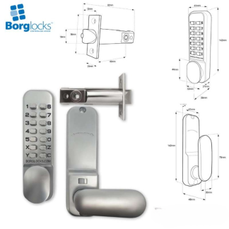 Borg Locks BL2201 with Tubular Latch and Hold Back