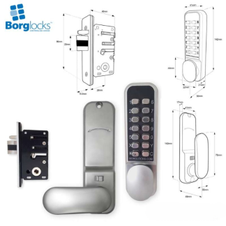 Borg Locks BL2202 with 28mm Ali Latch and Hold Back
