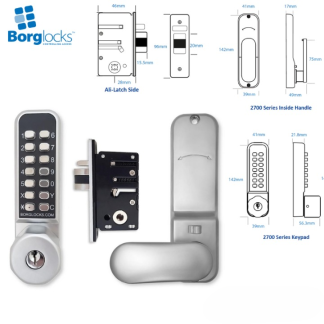 Borg Locks BL2702 ECP with Key Override & 28mm Ali Latch