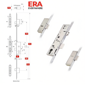 ERA 6445-676-85ZA – 2 Linear Bolt Euro Cylinder Multi Point Door Lock complete with Keeps