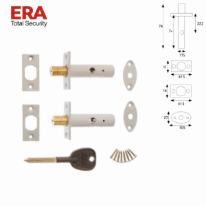 ERA 838 Door Security Bolt (2xlocks/1xkey)