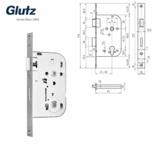 Glutz 1052 Mortice Bathroom Lock