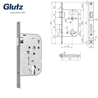 Glutz 1052 Mortice Latch