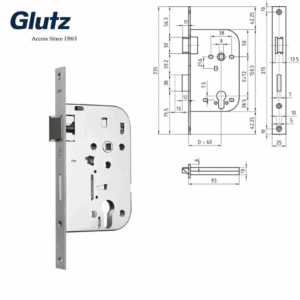 Glutz 1052 Mortice Sash Lock