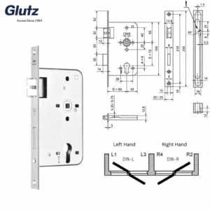 Glutz 4621 Heavy Duty Sash Lock with Antifriction Lever Latch