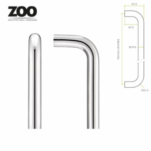 19mm D Pull Handles 300mm Centres