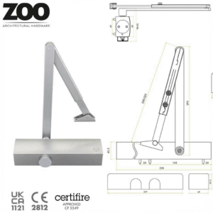 Zoo Door Closer ZDC0025 Size 2-5 c/w Back Check & Delayed Action
