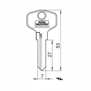 Burg Wachter 36 W (V-Profil) key blank
