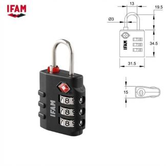 IFAM Tryplock Combi TSA Padlock- 32mm