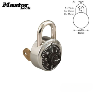 Master Lock 1525 Combination Padlock Locker Lock with Key Override