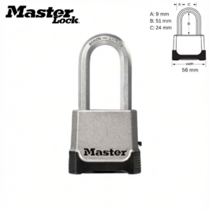 Master Lock M176EURDLH Combination Padlock with Key Override