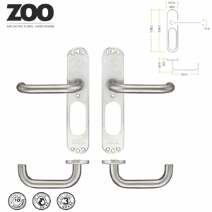 Zoo ZCSIP19 Tubular Return to Door Lever on Inner Plate – Pair